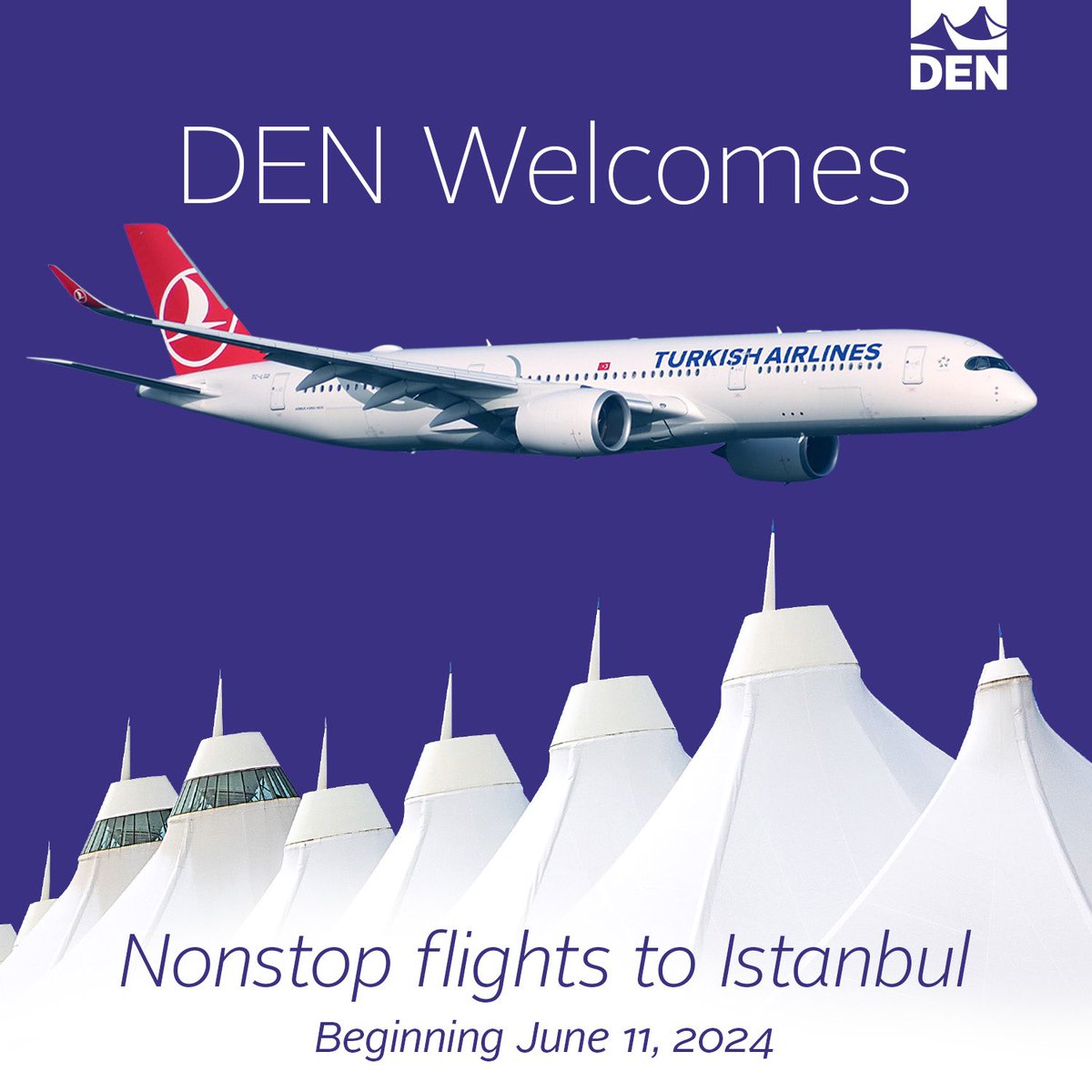 Nonstop flights to Istanbul will begin June 11. At 6,130 miles, it will be the longest direct flight from DEN!