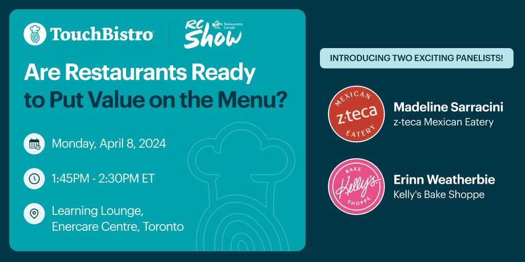 Join us at @RestaurantsCA, April 8-10, eh! 🍁 Hear from Kelly’s Bake Shoppe & z-Teca Mexican Eatery at our speaker session. Discover how to prioritize value and integrate it into menus without compromising profitability. Get tickets 🎟: bit.ly/4alCHsj