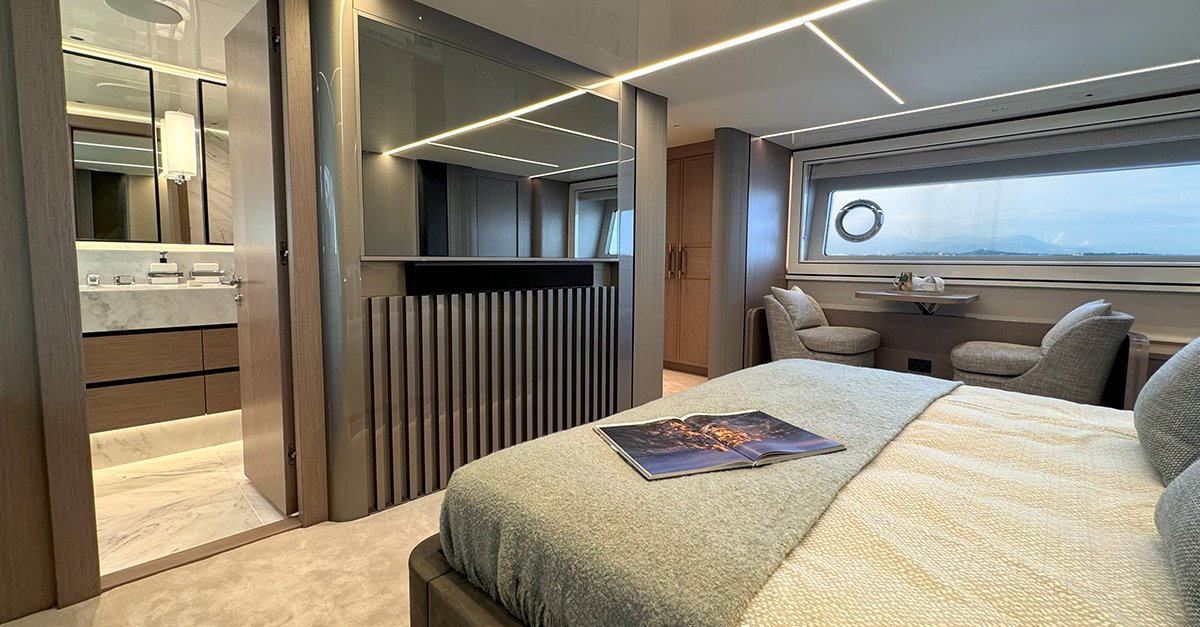 Named after its gross tonnage, the award-winning Sunseeker Ocean 182 is an oasis on the water. With over 2,000 square feet of interior space spanning three decks, the internal footprint is comparable to a much larger yacht. Discover more: bit.ly/42kn27M #Sunseeker