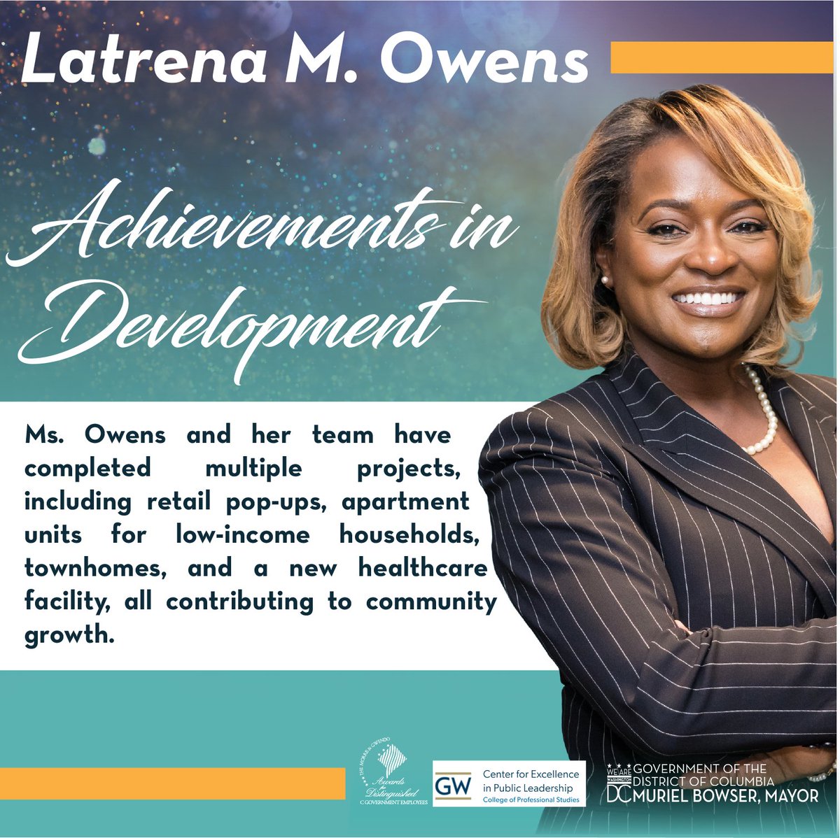 🏙️ Meet Latrena M. Owens, driving transformative infrastructure and development projects at DMPED. From revitalizing neighborhoods to building partnerships, her work is shaping the future of DC. #CommunityDevelopment #DMPED @DMPEDDC