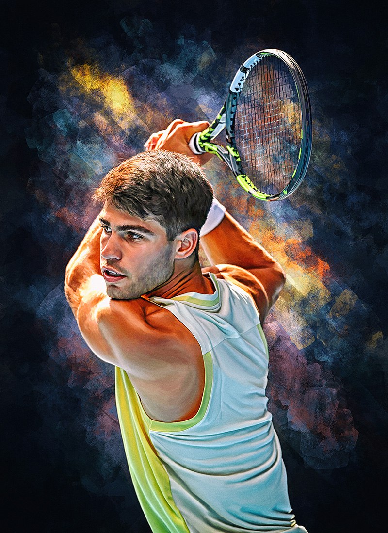My new #artwork #portrait of #CarlosAlcaraz at #ausopen 2024.

Order merch and single posters on #redbubble link in bio👉👉👉

#Alcaraz #tennis #sambrannanart 
@CarlosAlcaraz_1