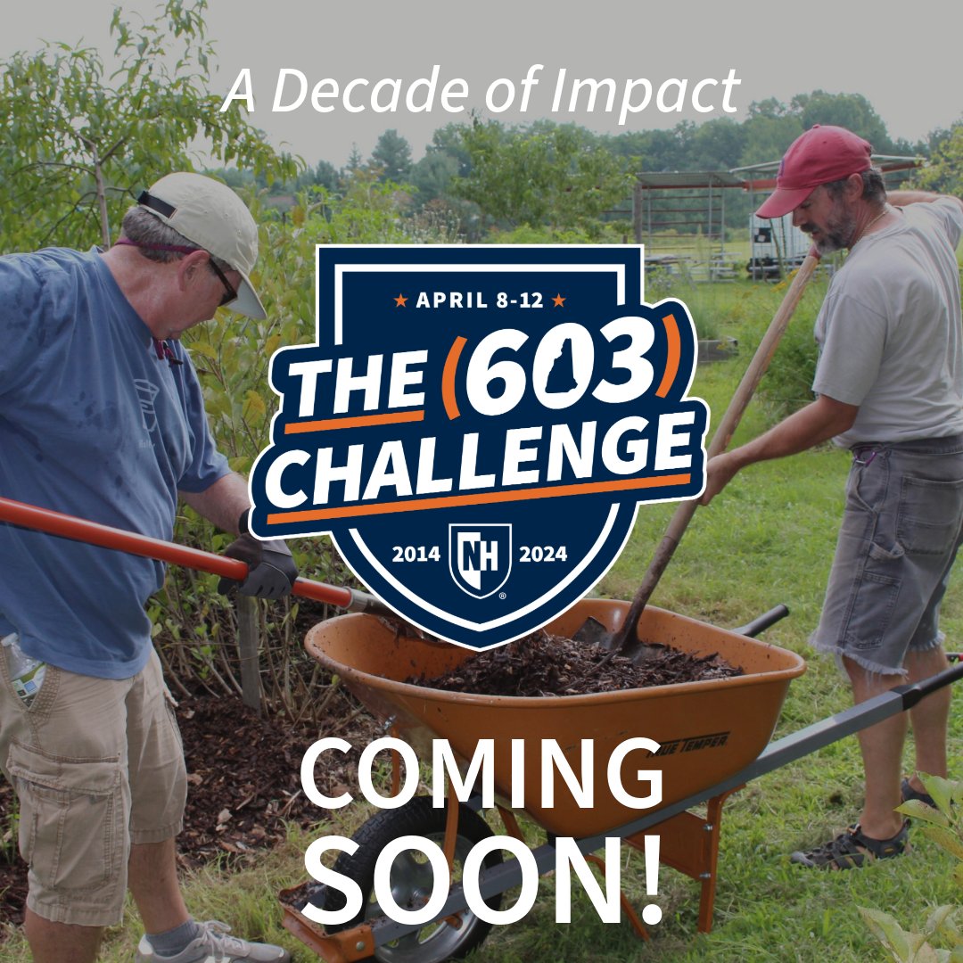 Get ready to celebrate! 🎉 The 10th anniversary of the (603) Challenge is a few days away, with the midnight launch on April 8th! If UNH Extension reaches 500 donors, we will unlock an additional $10K from Branch Hill Farm. Every donation counts! #UNH603 unh.me/3U5y9AV