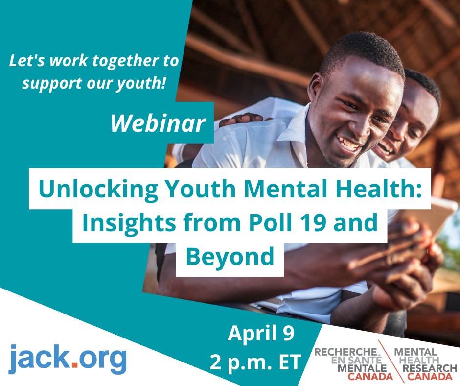 Our data shows a worrying trend: young Canadians are increasingly susceptible to mental health difficulties. Join us for a webinar where we'll delve into the data and discuss strategies for support. April 9 - 2 p.m. ET bit.ly/3Tzdcg7 #Youthmentalhealth @jackdotorg