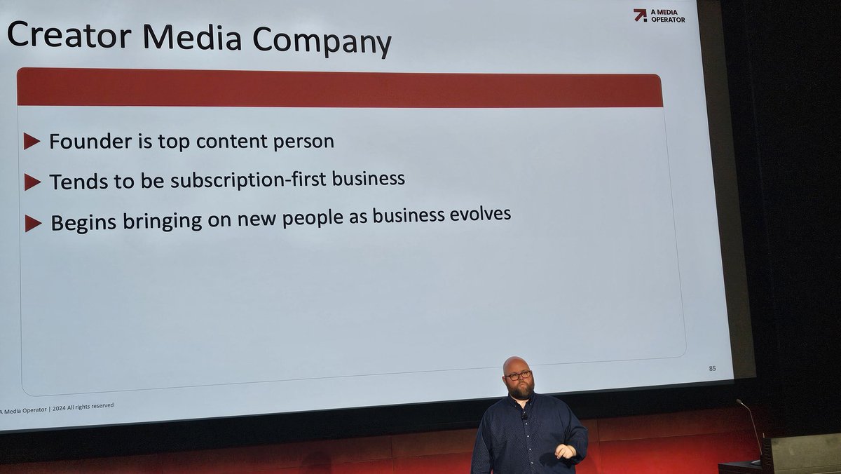 "It's about the right audience, not the size of audience, charge for product (publication) you will make more in ads"
That's Jacob Donnelly of A Media Operator formerly of A Morning Brew at today's <a href="/The_MACMA/">Media, Audience & Content Marketing Association</a>
Conf in NYC.