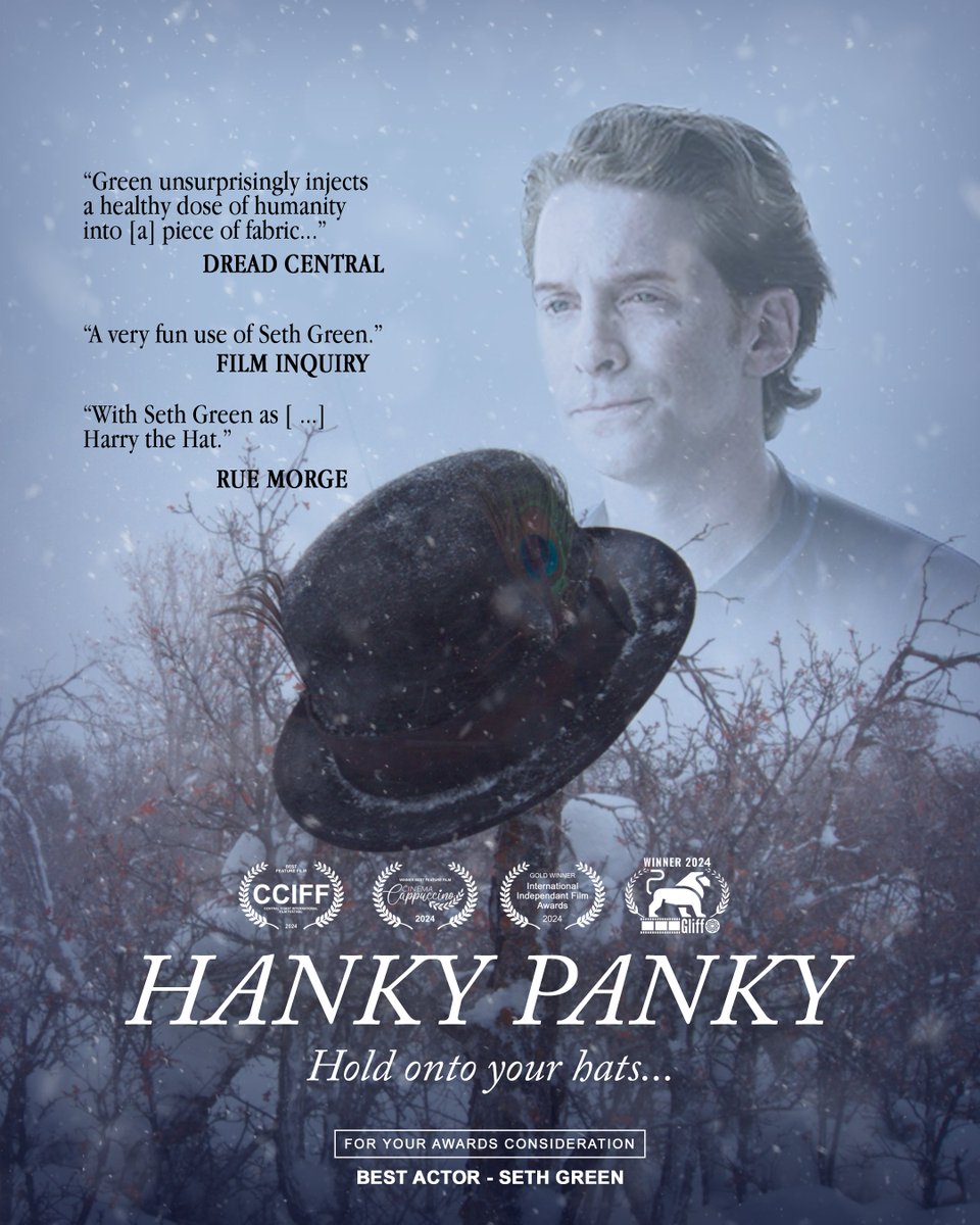 “This is a film for cinephiles by cinephiles' - @bainsfilmreviews

#HoldOntoYourHats #FYC #HankyPanky #ComingSoon  #horrorfilm