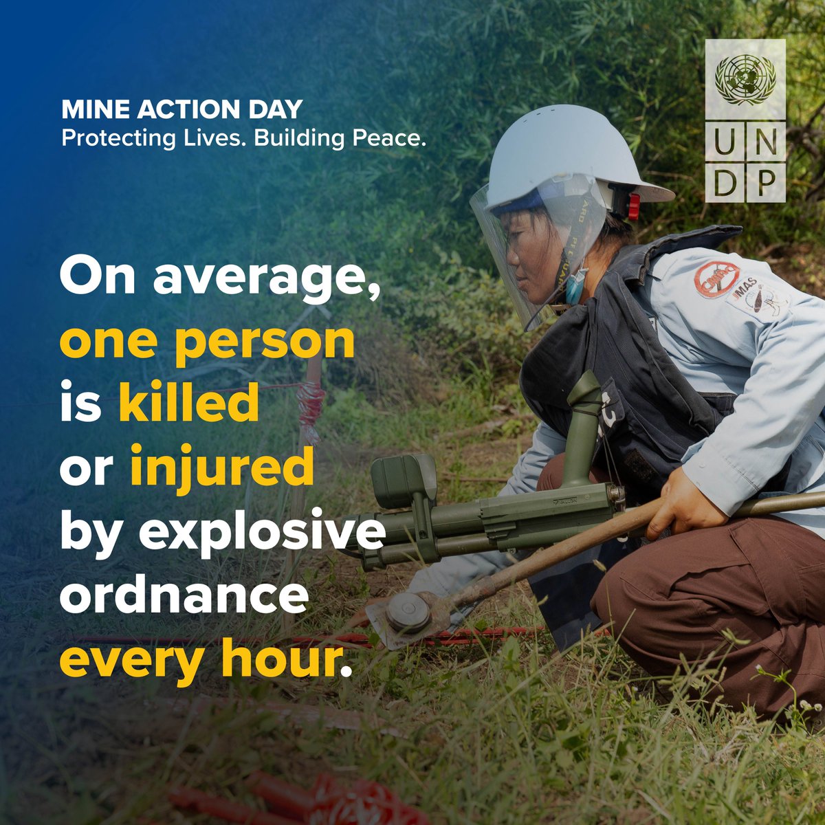 How many are killed or maimed daily by explosive ordnances? @antonioguterres 'landmines & remnants of war directly threaten millions of people caught up in armed conflicts ... from Afghanistan to Myanmar to Sudan to Ukraine to Colombia to Gaza.' #IMAD2024 bit.ly/3VQHNst