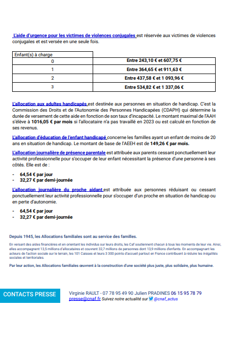 #Communique #Presse 🗞️

Le guide des prestations des Caf est disponible !

📢Explorez toutes les aides disponibles pour les familles. 

De l'allocation de rentrée scolaire aux aides au logement, ce guide est votre allié pour comprendre les soutiens proposés par les Caf.