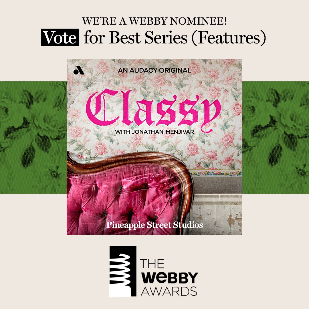 Probably the only time I'll share a ballot with an Obama. We're honored that Classy was nominated for a Webby for Best Series alongside all these other amazing nominees. Vote for us! vote.webbyawards.com/PublicVoting/#…