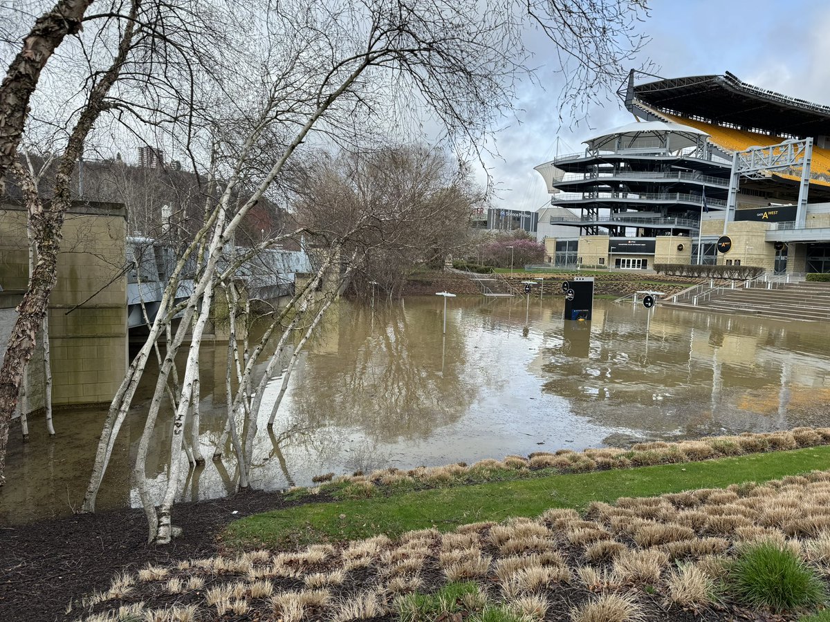 lauren_linder's tweet image. ⚫️🟡 #STEELERS SIGHT TO SEE 🟡⚫️

How often do you see the boat launch leading to the steps of @steelers @AcrisureStadium flood? 

Good thing it’s not football season yet

@KDKA #PAwx #wx #Pittsburgh #flooding