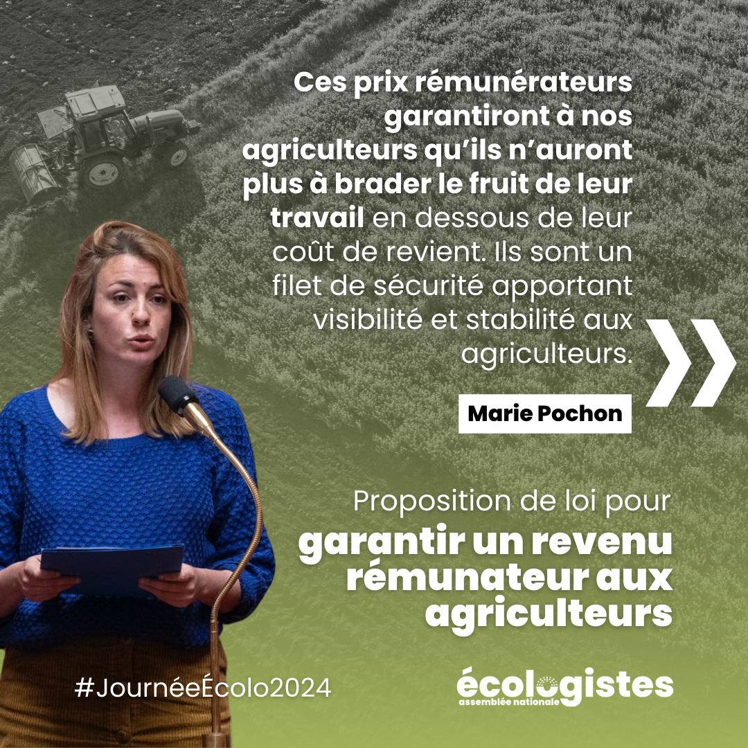 En 30 ans, le revenu net de la branche agricole a diminué de 40% en euros constant ❌ Notre proposition pour un prix minimal d’achat des produits agricoles est un premier pas bienvenu vers la prise en compte centrale du revenu des agriculteurs ! Allons-y ✊ #JournéeEcolo2024