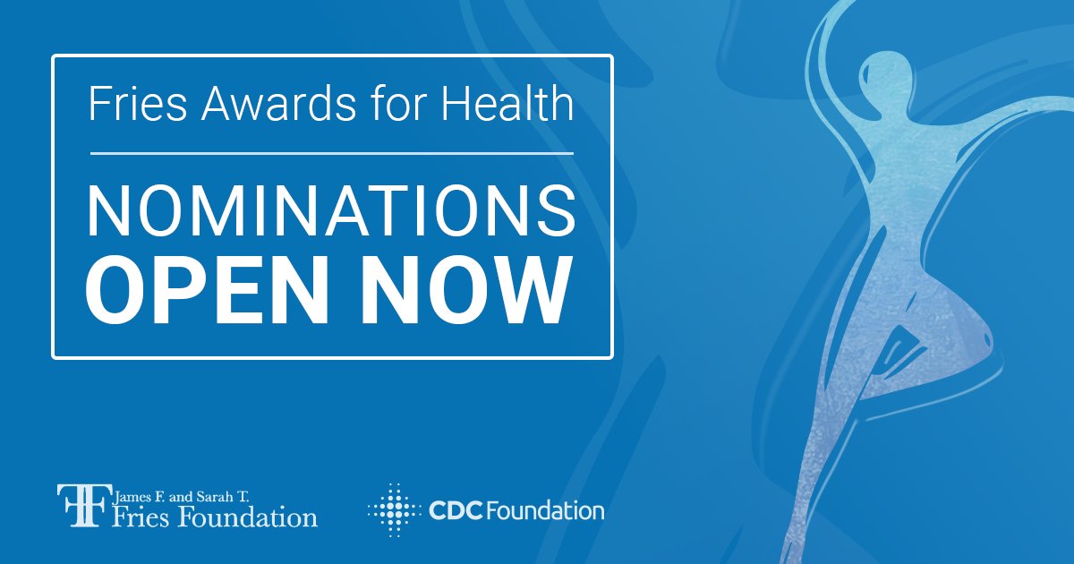 Nominations for the CDC Foundation Fries Prize for Improving Health and the Elizabeth Fries Health Education Award are now open! Know someone who has made a major impact in health? Nominate them by May 7: cdcf.link/3T7JiQV