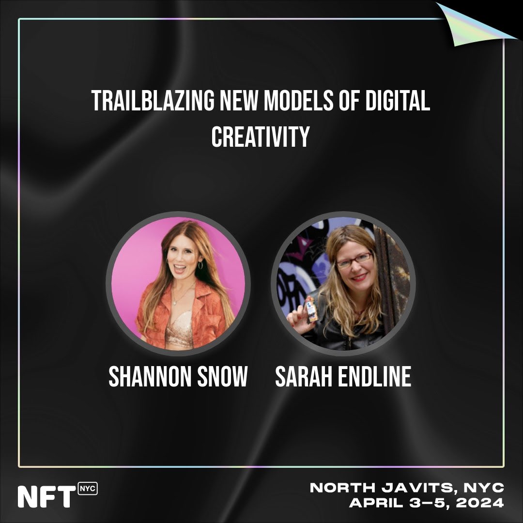 Excited to see you at 5pm on the @NFT_NYC main stage 🙌 What do you hope @sarahendline and I cover?