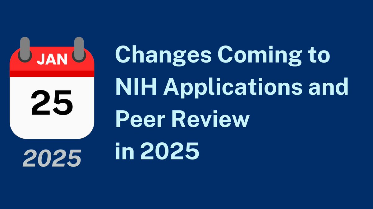 Simplified peer review, updated application forms and instructions, and training grant application updates are just a few of the changes coming for NIH applications in 2025. Stay updated and learn more: go.nih.gov/2025changes