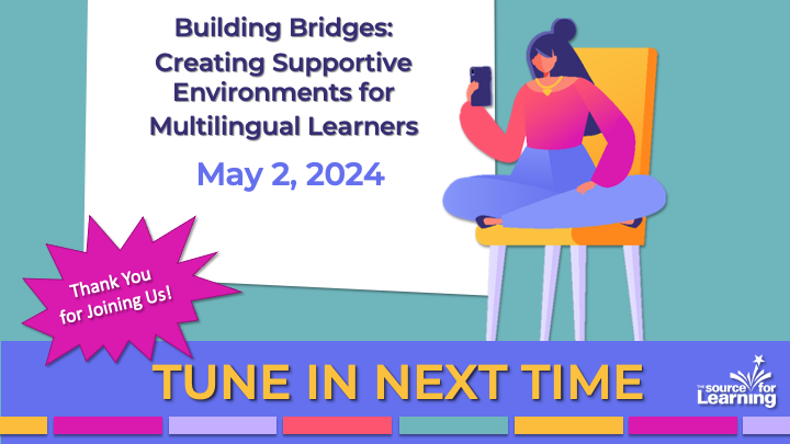 Join us on Thursday, May 2, at 8 PM ET for the next #OK2Ask #edchat #twitterchat from @TeachersFirst. 🌉Building Bridges: Creating Supportive Environments for Multilingual Learners #OK2Ask #TeachersFirst #edtechchat #edtech #teachertwitter #eduTwitter #K12 #TeacherPD