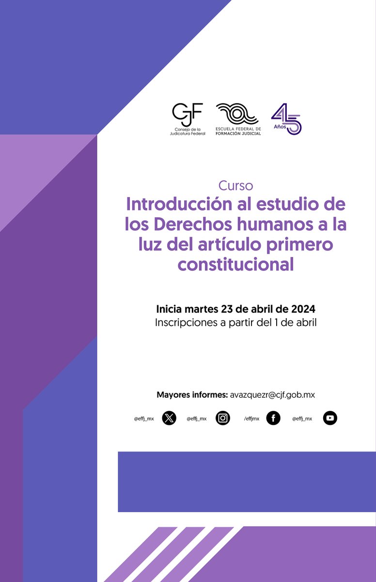 ENFJ_mx's tweet photo. Invitamos a personal del #PJF y al público en general al curso: 

📕 #DDHH a la luz del artículo 1º constitucional 

Convocatoria: https://t.co/hJ4gHPHlKF

Inscripciones en: https://t.co/UdhnG6J5sq https://t.co/xl3jU8sdwh