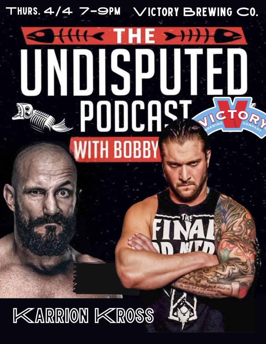 WELL… Today here in Philly I will be on the @w_undisputedpod with @theBobbyFish at the Victory Brewing Company. If you’re in town for the biggest wrestling event in the world, I hear the admission to this spot is free. You’re more than welcome to come on down and see what…