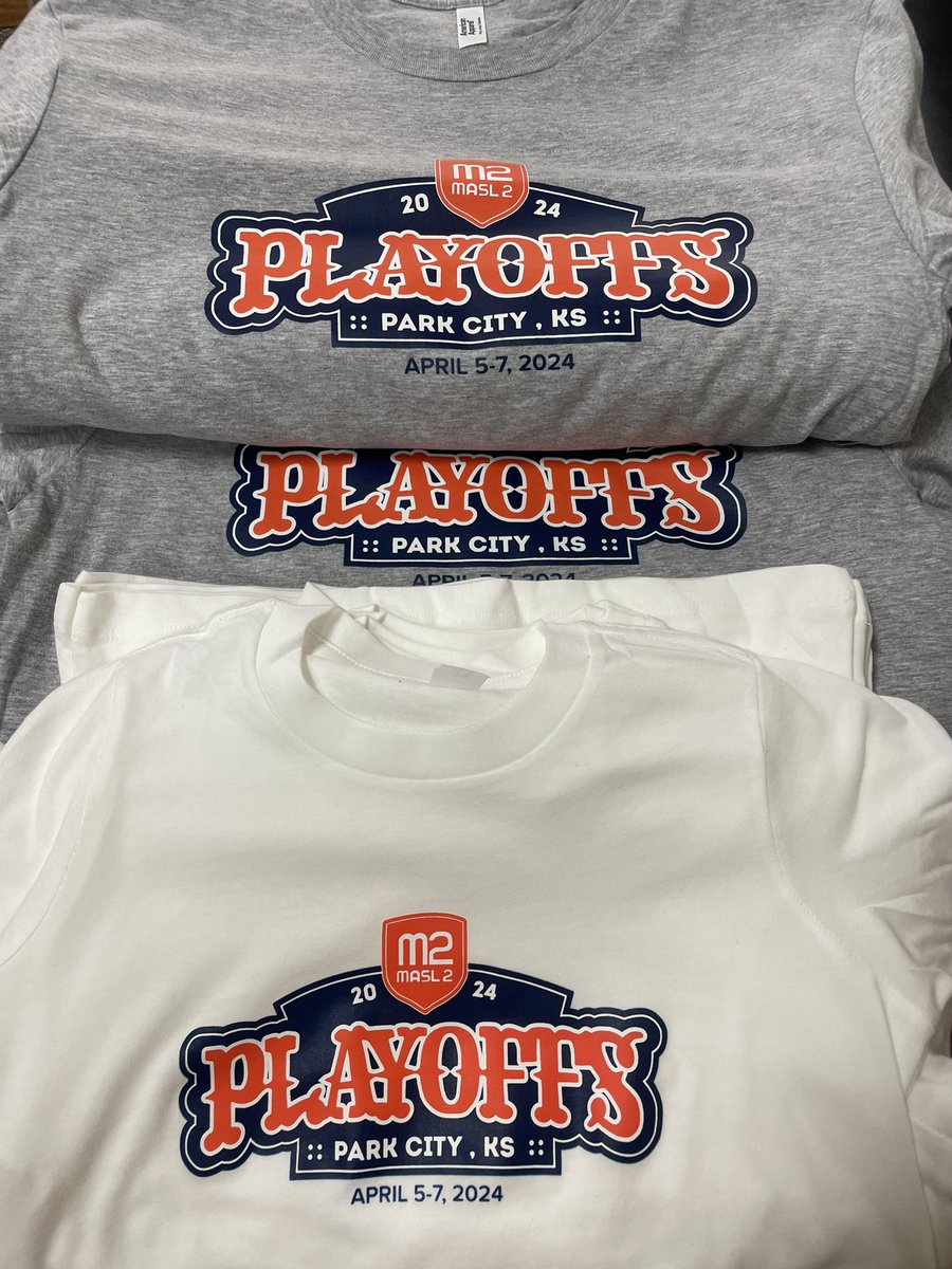 We’ve got playoff merch ready to go for this weekend @hartmanarena - Wings play both Friday and Saturday at 7:00 P.M. 🧡💙🧡💙