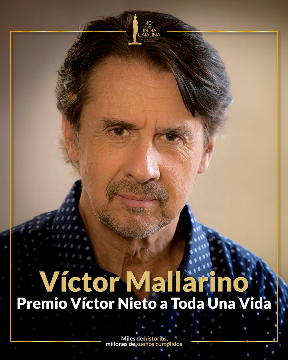 🎉👏 ¡Víctor Mallarino, brillante figura de la industria audiovisual colombiana, galardonado con el Premio Víctor Nieto a Toda Una Vida en los #PREMIOSINDIA2024! 

Su talento como actor, director y productor ha dejado un impacto innegable en el cine y la televisión colombiana.