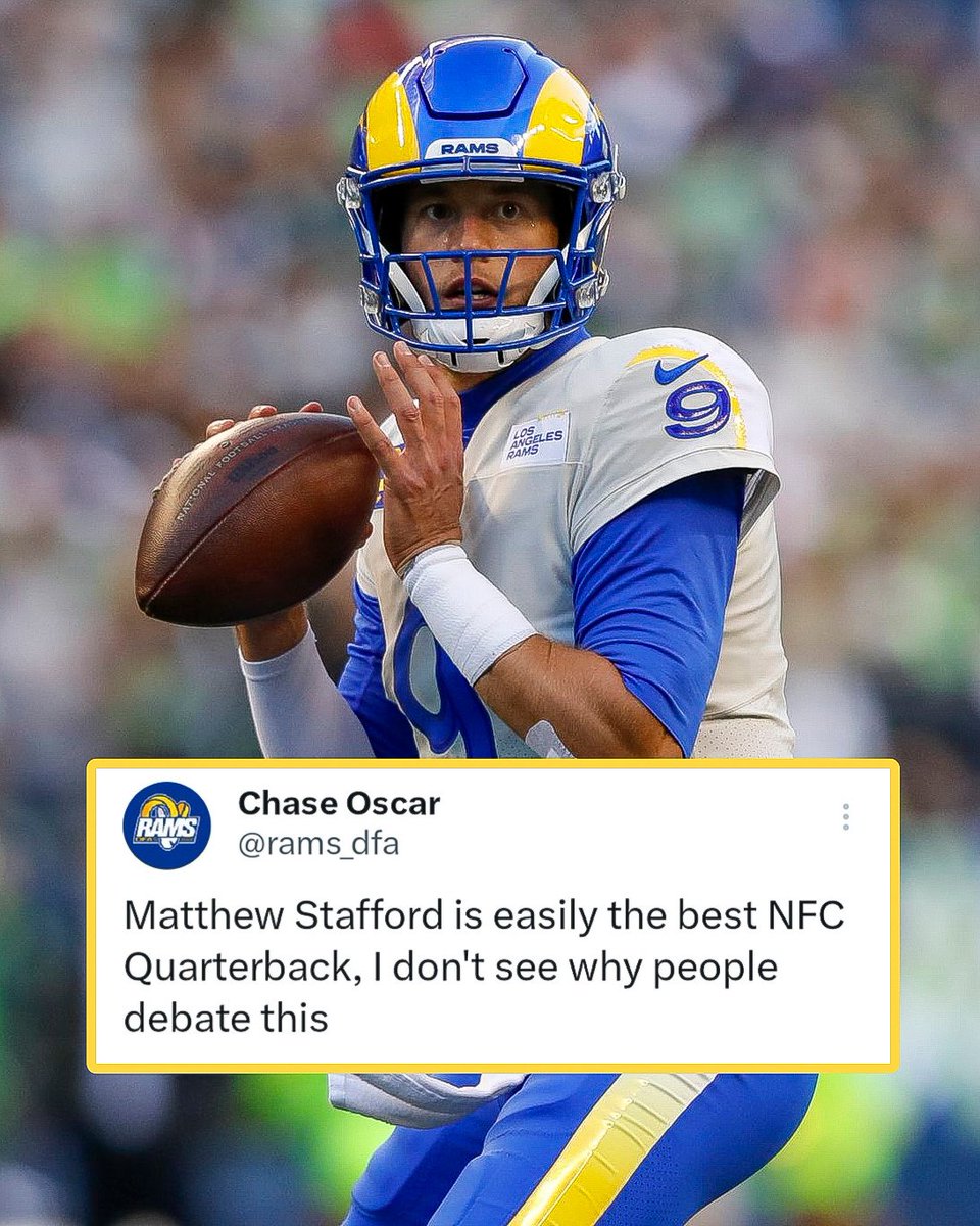 chaseoscar24's tweet image. Purdy this, Purdy that, Purdy doesn't have a ring, and that's a fact.
-
Follow @ramsdfa for daily rams content, I post daily regarding the Rams 💙💛