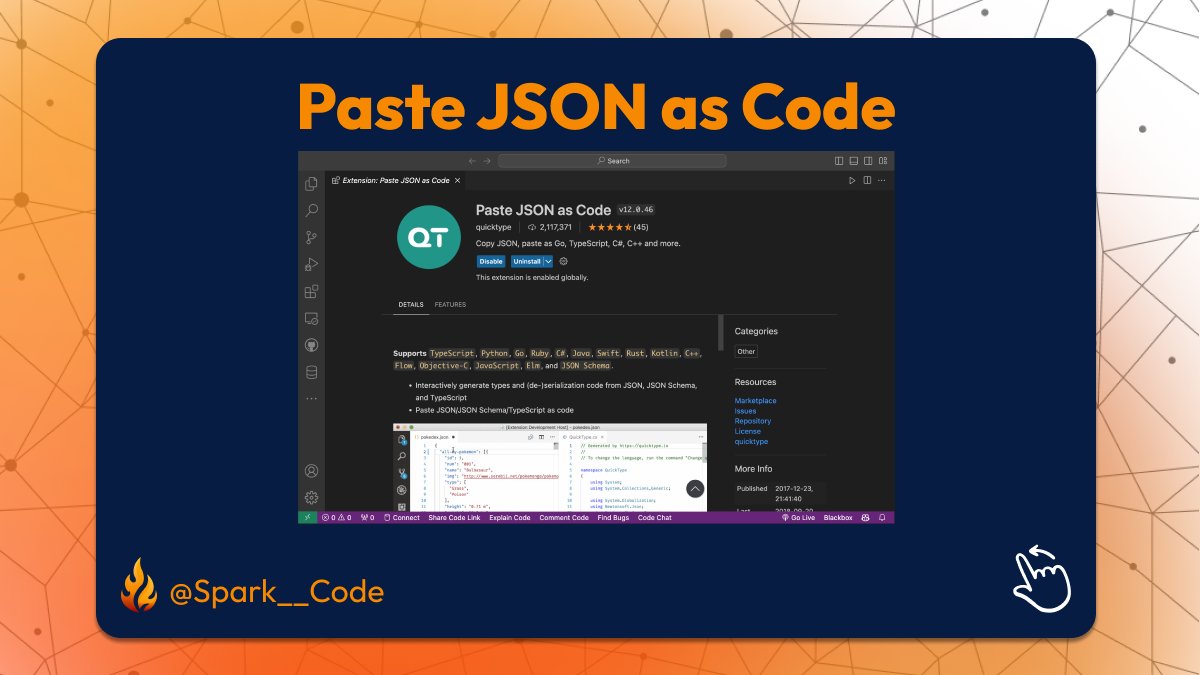 Spark__Code's tweet image. #vscode extensions you didn't know that can be really handy!
#Part 4

#SparkCode #tech #SoftwareDevelopment #WebsiteDevelopment #mobiledevelopmentcompany #SoftwareEngineering #DreamsComeTrue #creativity #GraphicDesign #programming #development #exciting #inspiration