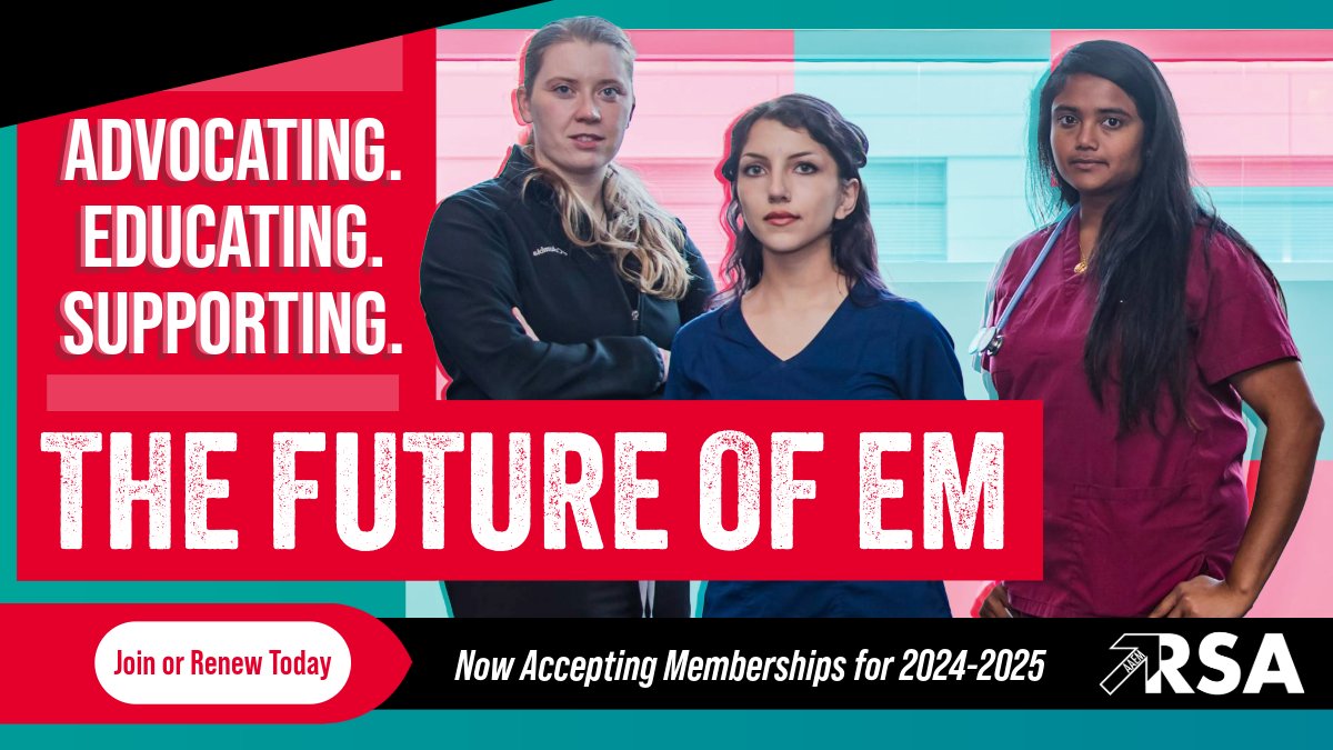 We are now accepting renewals for the 2024-25 membership cycle! Maintain or gain access to your benefits in the upcoming year when you join or renew today: aaemrsa.org/membership/ #EmergencyMedicine #EMBound #MedTwitter
