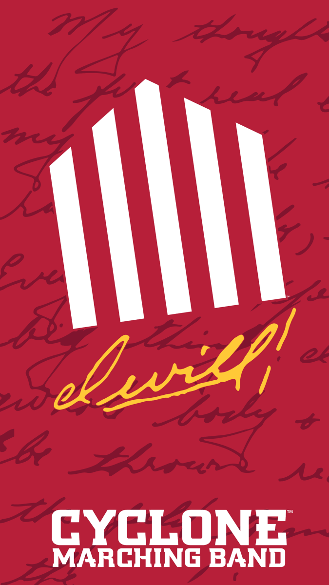 ISUCFVMB's tweet photo. 400 donors to @las_iastate means another wallpaper drop as we approach the end of #ForeverTrueDay and our #24HoursOfCyclonePower.

This wallpaper set is inspired by the color guard flags we debuted at the Jack Trice Legacy Game in October, featuring the Jack Trice 5-Bar Logo and Jack's handwriting from the Curtis Hotel letter he wrote the day before his final game.

Only 30 minutes left for this year!  Can we cross the next threshold before then? https://t.co/qG2np4aVgF

@isufoundation