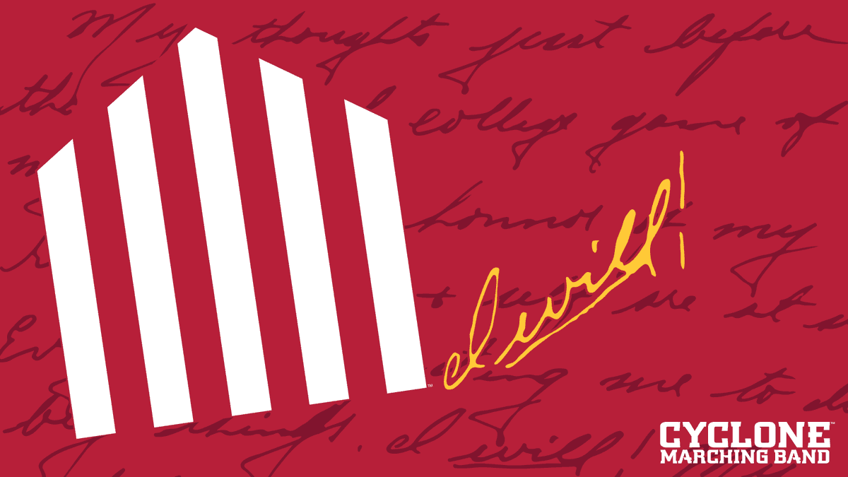 ISUCFVMB's tweet photo. 400 donors to @las_iastate means another wallpaper drop as we approach the end of #ForeverTrueDay and our #24HoursOfCyclonePower.

This wallpaper set is inspired by the color guard flags we debuted at the Jack Trice Legacy Game in October, featuring the Jack Trice 5-Bar Logo and Jack's handwriting from the Curtis Hotel letter he wrote the day before his final game.

Only 30 minutes left for this year!  Can we cross the next threshold before then? https://t.co/qG2np4aVgF

@isufoundation
