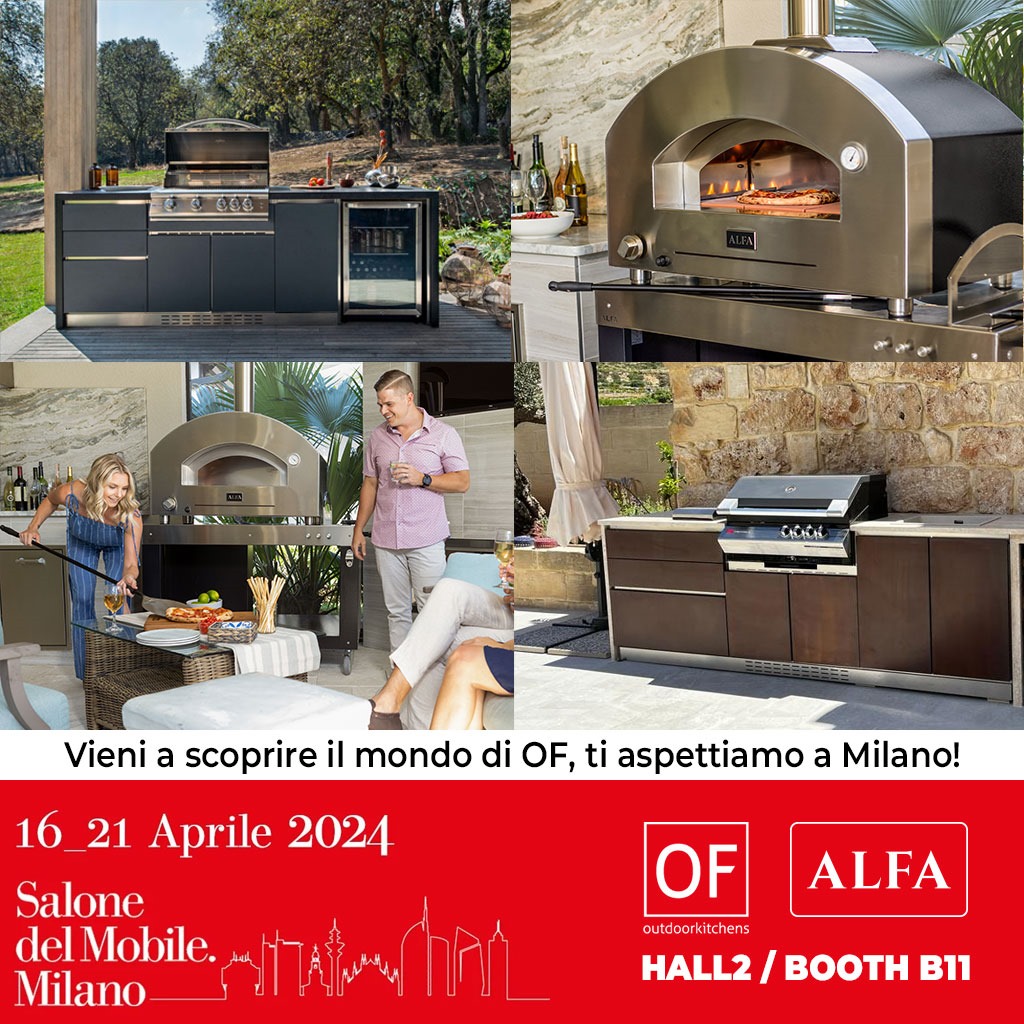 🆕 From April 16 to 21, 2024, Alfa Forni, in collaboration with #OFOutdoorkitchens, at the Salone del Mobile in Milan, Italy, for all baked food lovers. Come visit the booth B11 in Hall 2! 🏠🍞👩‍🍳 #alfaforni #alfaovens #salonedelmobile2024 #pizzaoven #design