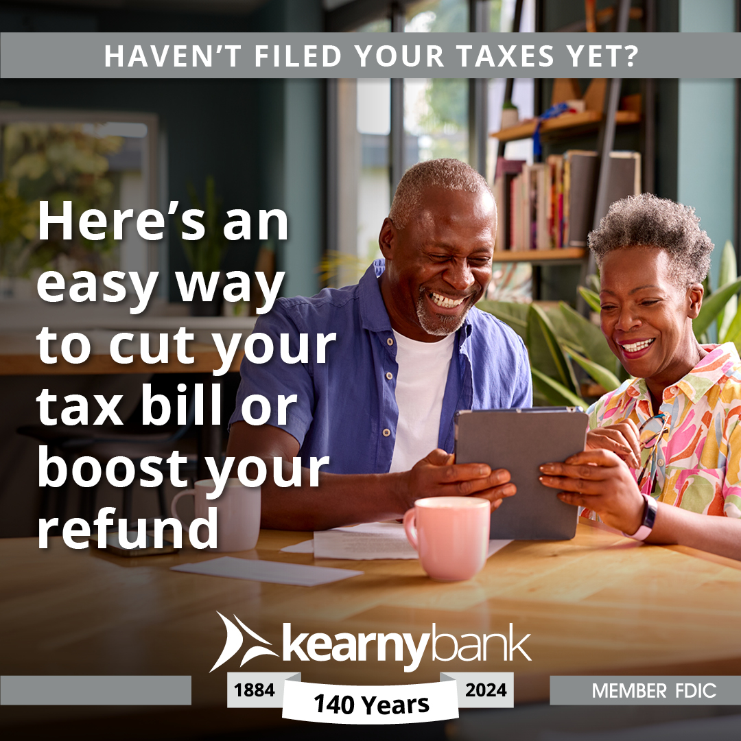 Tax Day is coming up. Still haven't filed? Here's a tip to uncover some extra savings on your taxes: Contributing to a Kearny Bank Traditional IRA for the current tax year is an easy way to score an additional deduction or a credit. Learn more: bit.ly/3IUQXwn