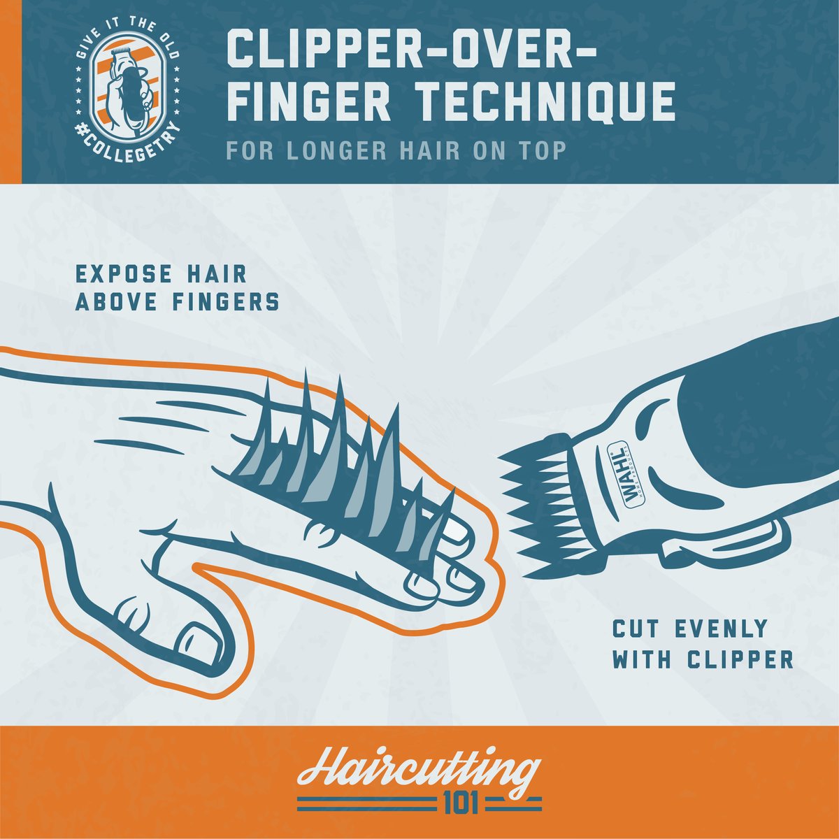 The clipper-over-finger technique is great for longer hairstyles, here’s how you can give it the old #CollegeTry Learn more: bit.ly/4avovwz