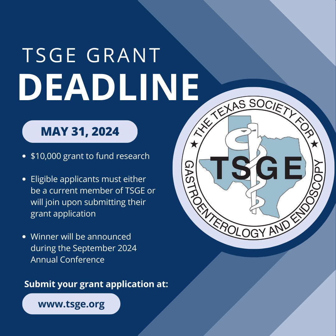 Grant applications are now open! 📣 Apply by May 31, 2024, to be considered for a $10,000 grant to fund research in Gastroenterology, Hepatology and Endoscopy. More info and application here: bit.ly/3X7uWAA