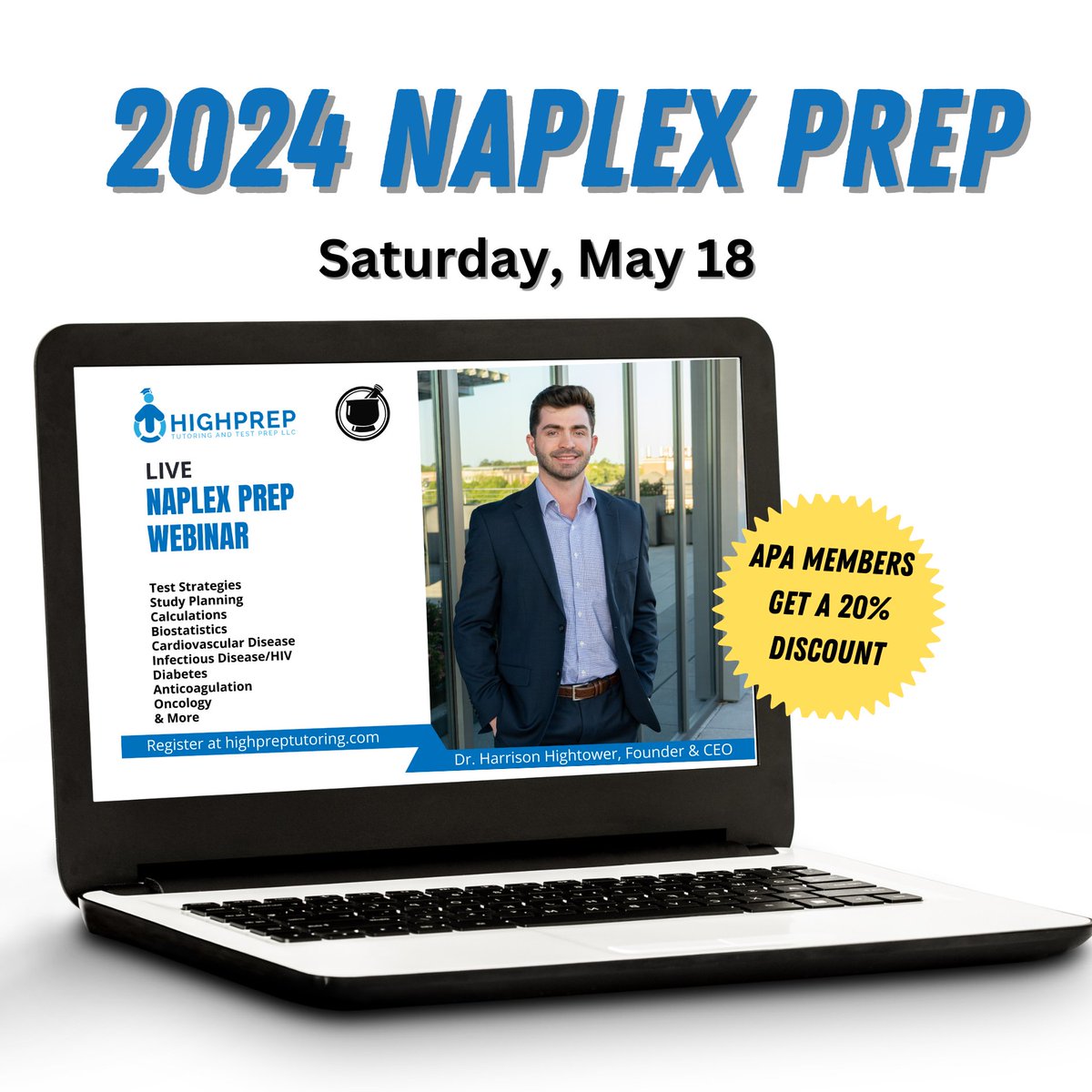 Our partner HighPrep is back again with another summer of NAPLEX Prep webinars! The first one is coming up soon; be sure to take advantage of this fantastic resource. 🗓️ Saturday, May 18 🎉 APA members get 20% discount; check your email for your custom discount code