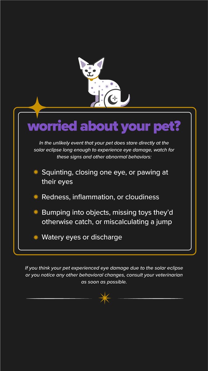 Do you know what to do with pets during a solar eclipse? With a total solar eclipse on its way, let's learn about keeping pets safe during these stunning celestial events: bit.ly/3VFvfE7 #SolarEclipse ##SolarEclipseandPets #Pets #PetCare #PetInsurance #ASPCAPetInsurance