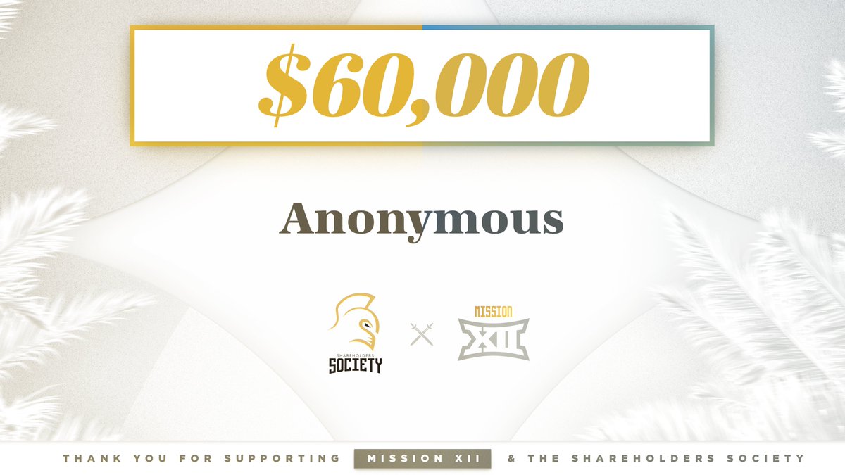 And another one...🎤⬇️ Thank you to a Shareholders Society donor for your dedication to our @UCFKnights student-athletes. Your gift helps us #ChargeOn toward our MissionXII.com objectives. Welcome to the Shareholders Society! ⚔️ #GoKnights | #ChargeOn