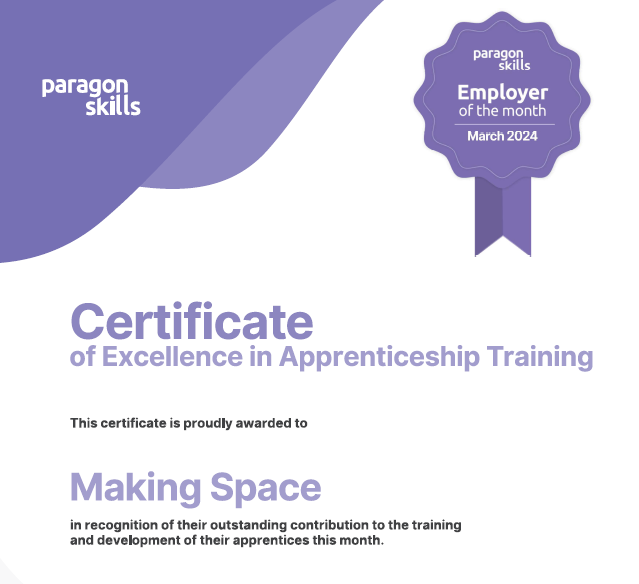 A big thank you to @ParagonSkills for naming us their Employer of the Month for the work we do training our apprentices. We currently have 83 of our people completing an apprenticeship with us and we'd like to take this opportunity to wish them good luck with their development!