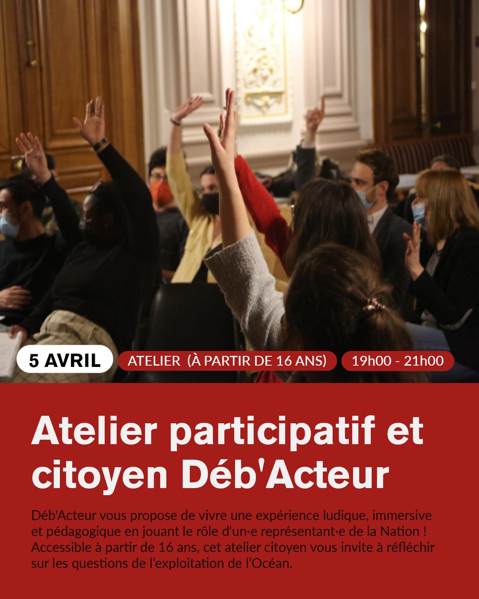 #Vendredisoiraumusée ⌛ Ce vendredi, vivez une expérience #ludique, #immersive et #pédagogique en jouant le rôle d'un·e représentant·e de la #Nation ! 🗣️💬 Cet #atelier #citoyen vous invite à réfléchir sur les questions de l’#exploitation de l’#Océan🎣🪝 #musee #artsetmetiers