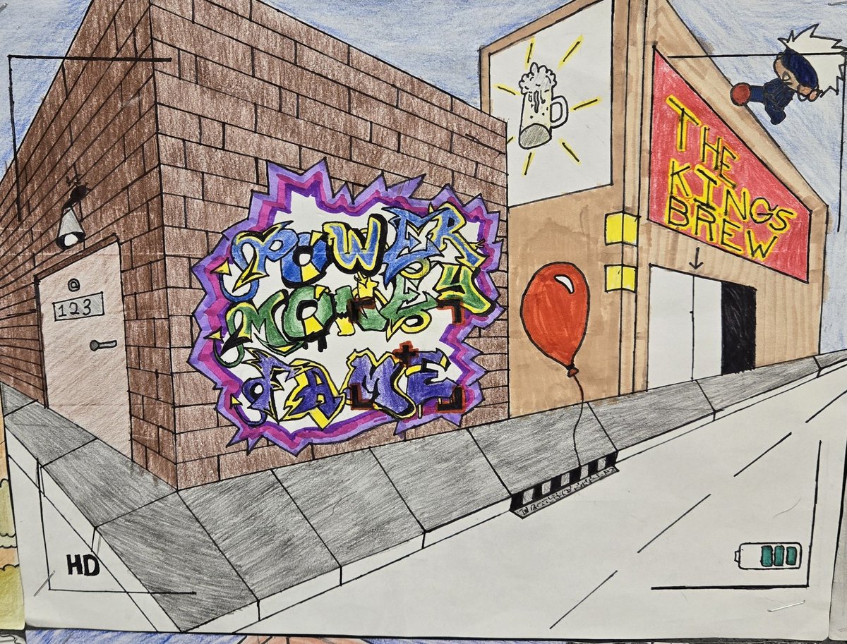 Amazing 2-point perspective graffiti walls from Mr. Enns' Grade 7/8 class! 🖼 #ArtistsofNorthbrae #art #TVDSBArt