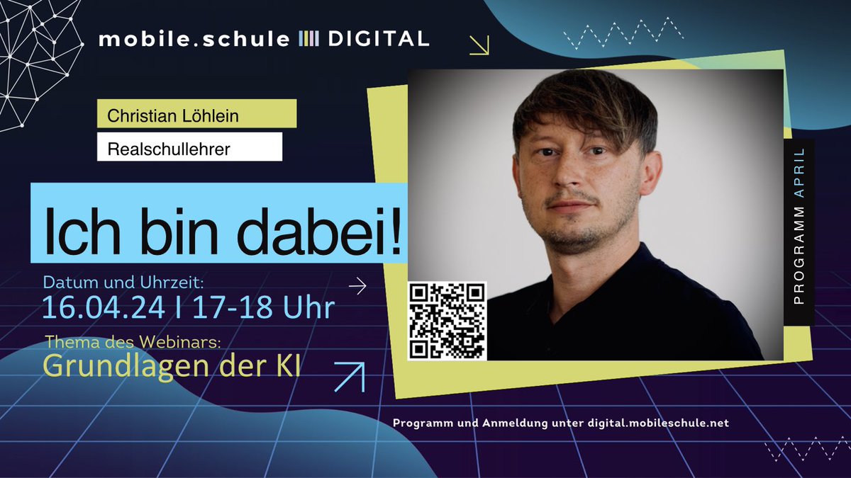 derloehlein's tweet photo. 🎉 Endlich ist es soweit! 🥳

Ich bin happy, Teil unserer neuen Fortbildungsreihe #DIGITAL von @mobileschule sein zu dürfen. 

--
#mobileschule #Fortbildung #Lehrerleben #BildungImDigitalenZeitalter #ZukunftLernen #twlz https://t.co/ZY1D9LnO6a