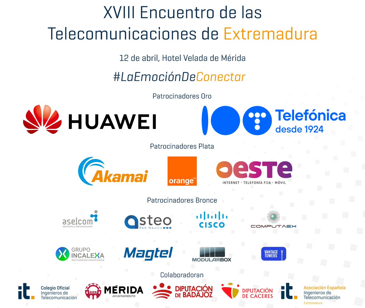 Queda una semana para nuestro encuentro anual. Nos vemos en Mérida para hablar de tecnología, telecomunicaciones y avance digital. @econoempleoEXT @ayto_merida