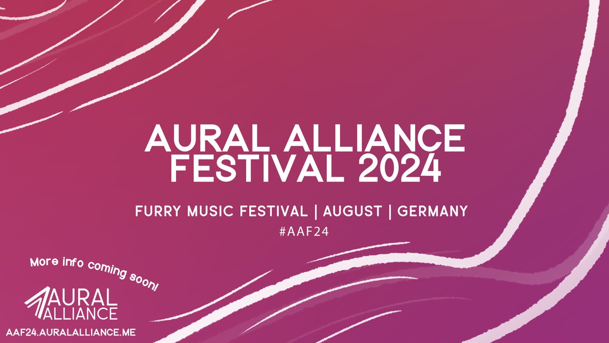 Our next big project! 💕 The Aural Alliance Festival 2024! As a celebration of our first anniversary this summer, and to engage with the furry music community, we're currently planning on hosting a 3-Day Event in Germany! Support & Learn more here: auralalliance.page/events/aaf2024