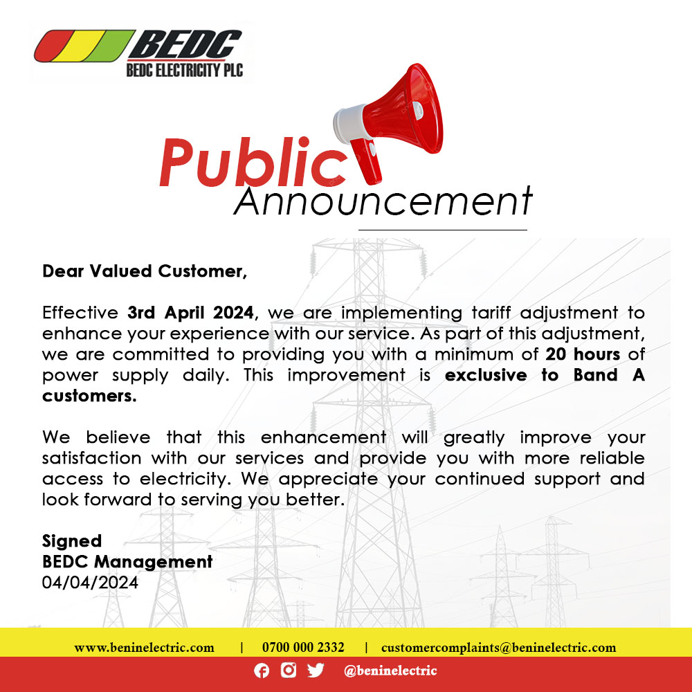 beninelectric's tweet image. Important Notice!