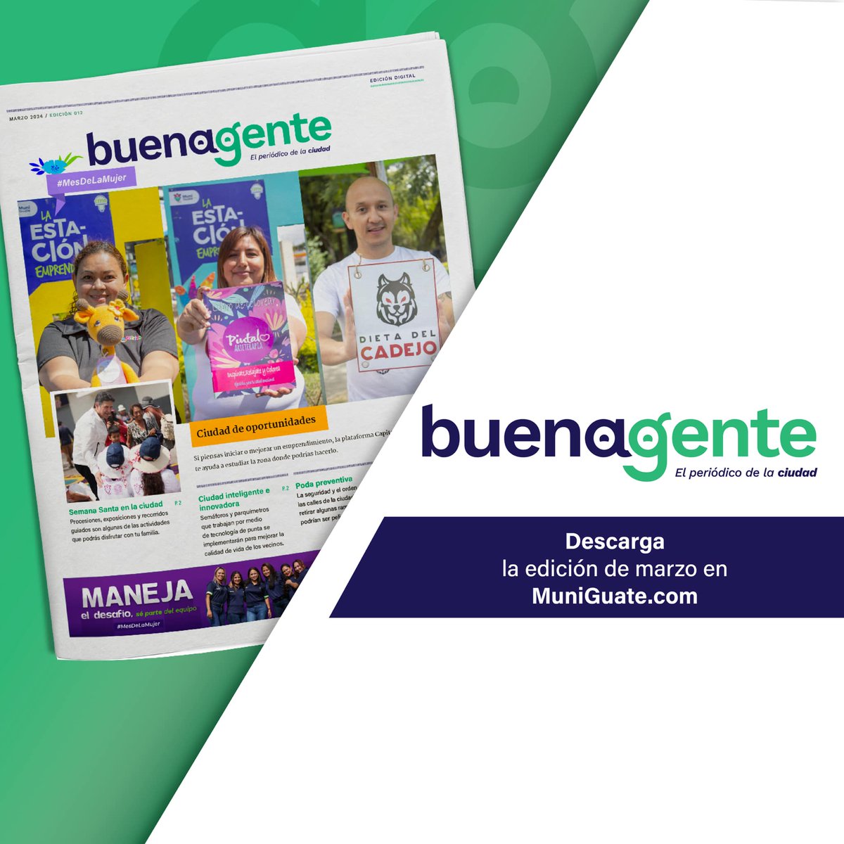 ¡Nueva edición de #BuenaGente ya disponible! 
Descarga la edición en el siguiente enlance: bit.ly/BuenaGente_Ed12 
#UnaCiudadParaVivir