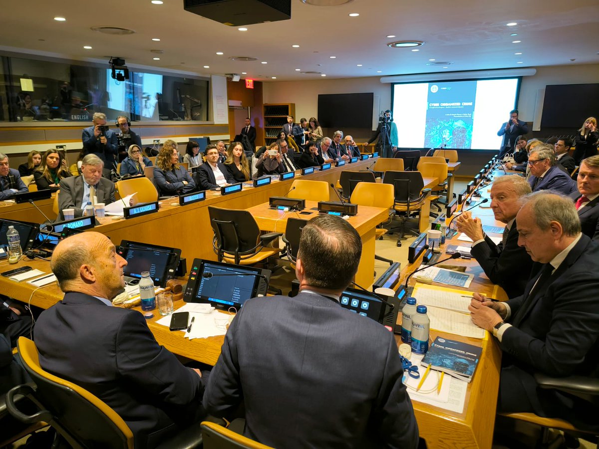 U/S @GiorgioSilli at a conference @UN 🗣️'Italy is at the forefront in the fight against organised crime, also thanks to legal diplomacy and cooperation. 📃#AI is among the priorities of the Italian G7 Presidency'