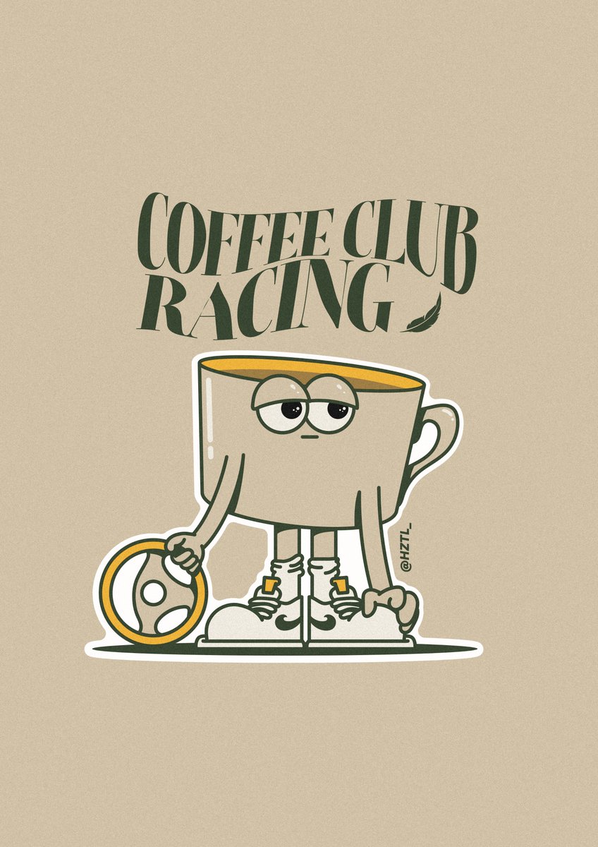 \\Coffee Club Racing ☕️🏎️

I was super inspired by <a href="/CodyABanks/">Cody A Banks</a> characters on TikTok so decided to play around in Illustrator and create my own little guy✏️