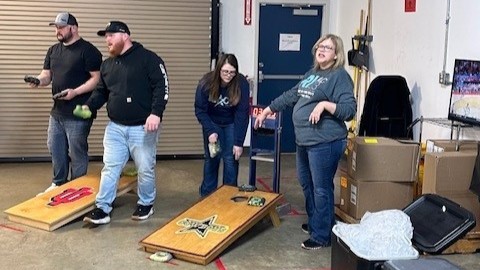Our Indy North team battled it out for there Q1 Cornhole tournament! Congratulations to Corey Hunt and Shane Cunningham for winning the championship! 🏅 👏 #ImproveLives #RehabCares #HardWorkWithBalance #TeamSpirit #IndyNorth #EmployeeEngagement