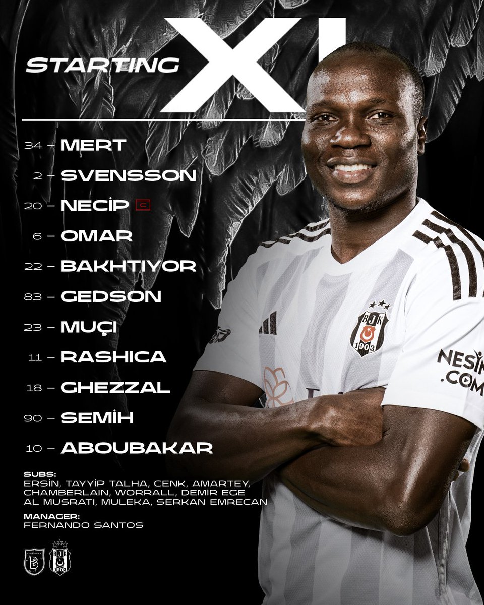 ⭐ 𝐓𝐄𝐀𝐌 𝐍𝐄𝐖𝐒 ⭐ 🇽🇰 Rashica in midfield 🇰🇿 Bakhtiyor at left back 🔙 Aboubakar and Ghezzal returns to starting line-up Come on Eagles! 🦅 #İBFKvBJK | #FlyHigh