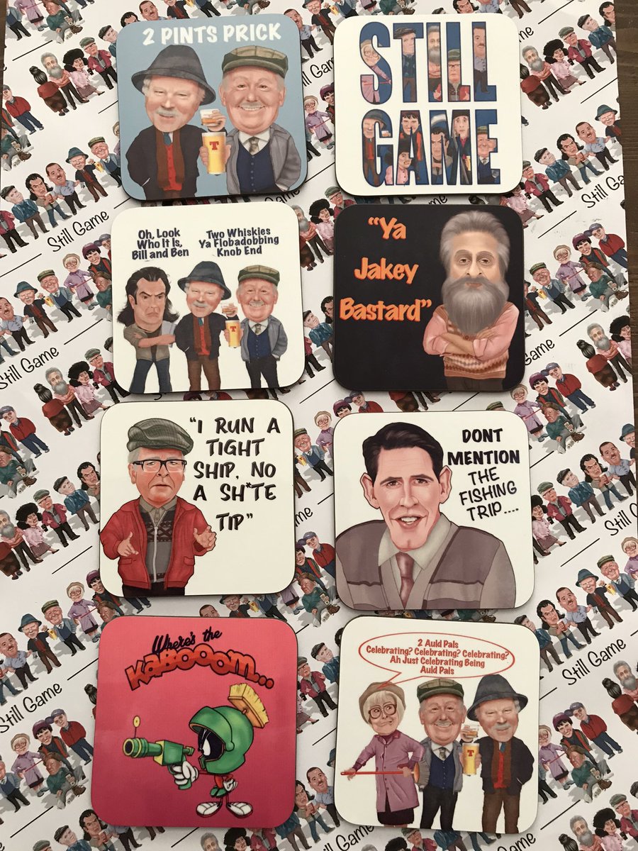 A few new products @ aswideastheclyde.com on our new still game wrappings paper  
#aulpals #aswideastheclyde #stillgame #twodoorsdown #gavinandstacey #navidharrid #winstoningram #AuldPals #stillgame #gifttags #wrappingpaper