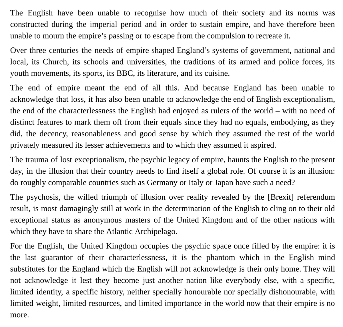 The laughable assertion from the Tories that 'Britain is the Second Most Powerful Country in the World,' (backed up by an article in the Daily Express, FFS) reminds me of this from Professor Nicholas Boyle, University of Cambridge. archive.is/6NC4N