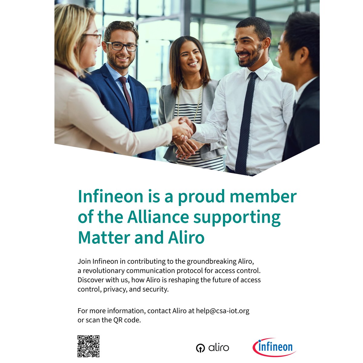 Visit Alliance Member @Infineon at Embedded World, April 9th-11th in Nuremberg to learn how they are contributing to #Aliro, a revolutionary communication protocol for access control. Location is Booth 4A-138. bit.ly/49Qd9Dv #csaiot