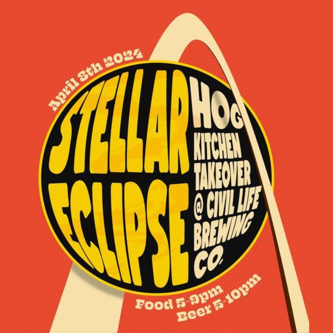 The solar eclipse ain't got nothing on the Stellar Eclipse at the ole Civil Life! SEE YOU MONDAY at the Civil Life for the 2nd round of Stellar Hog Civil Life Kitchen takeover! April 8th from 5 to 9 pm!!!